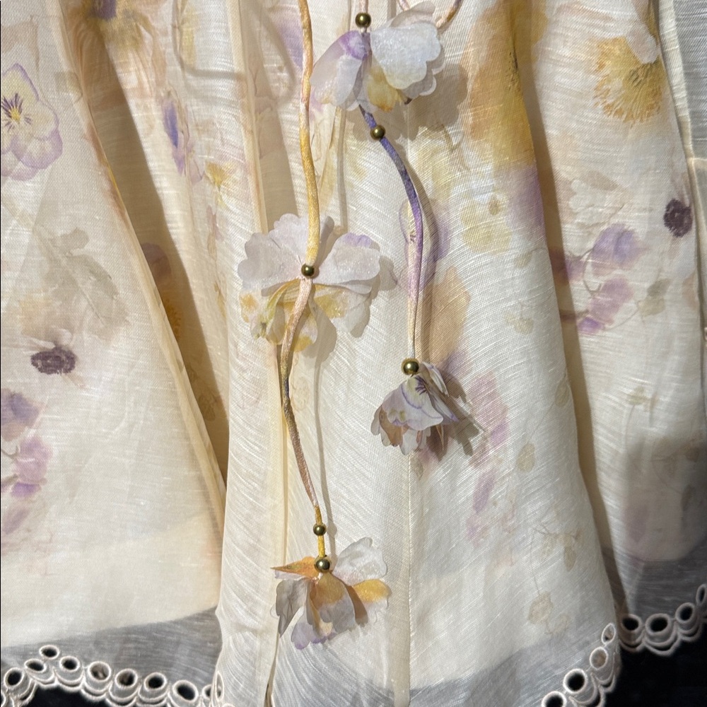 Zimmermann Pastel Floral Dress with Lace Details - Picture 3 of 9